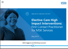 Elective Care High Impact Interventions: First Contact Practitioner for MSK Services